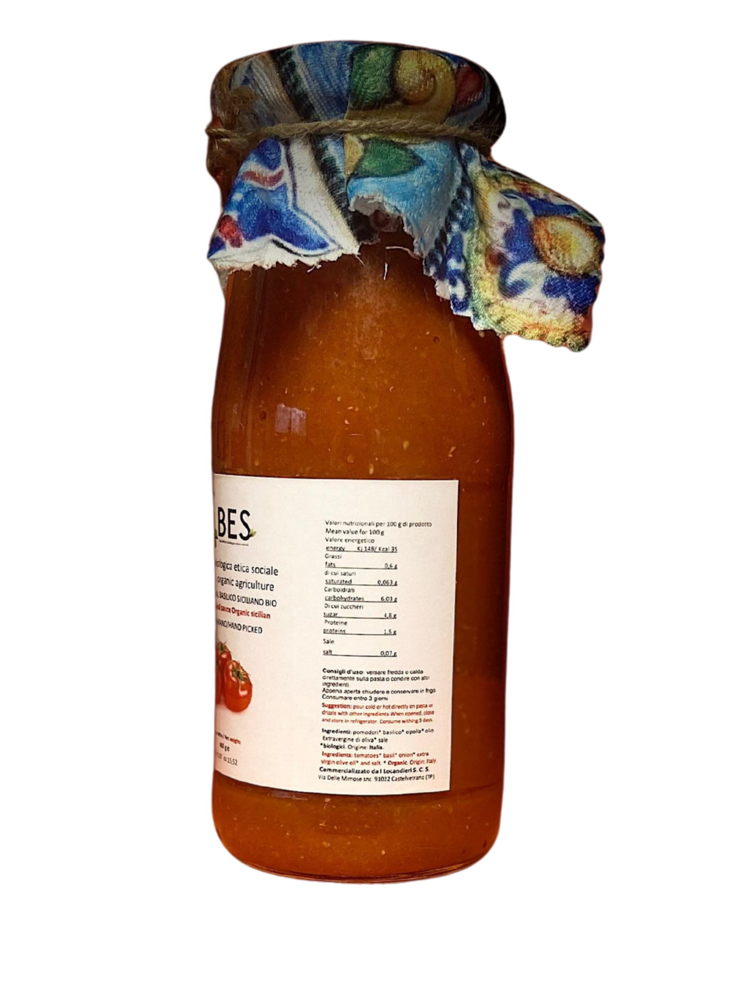 SUGO DI POMODORO AL BASILICO BIOLOGICO - 440 GR